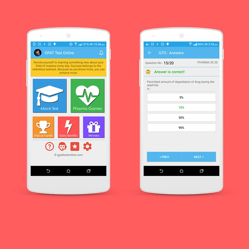 Screenshot of GPAT Test Online project