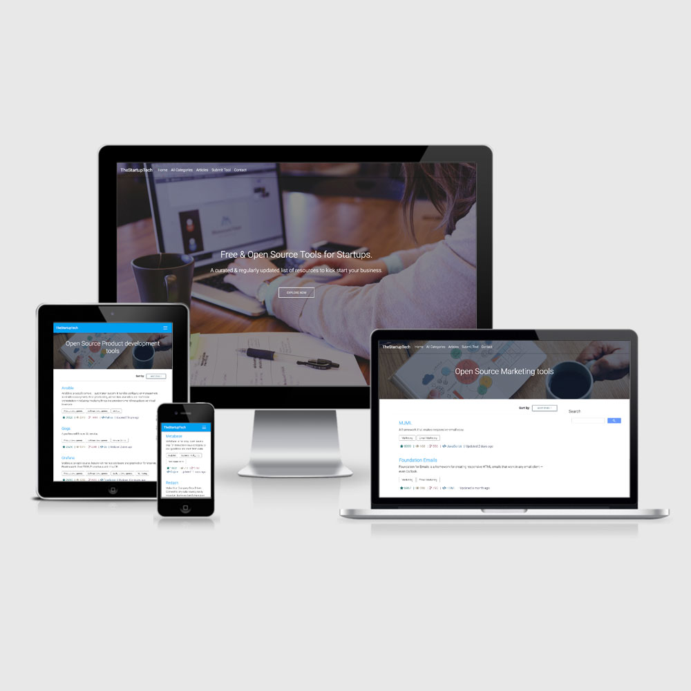 Screenshot of The Startup Tech project