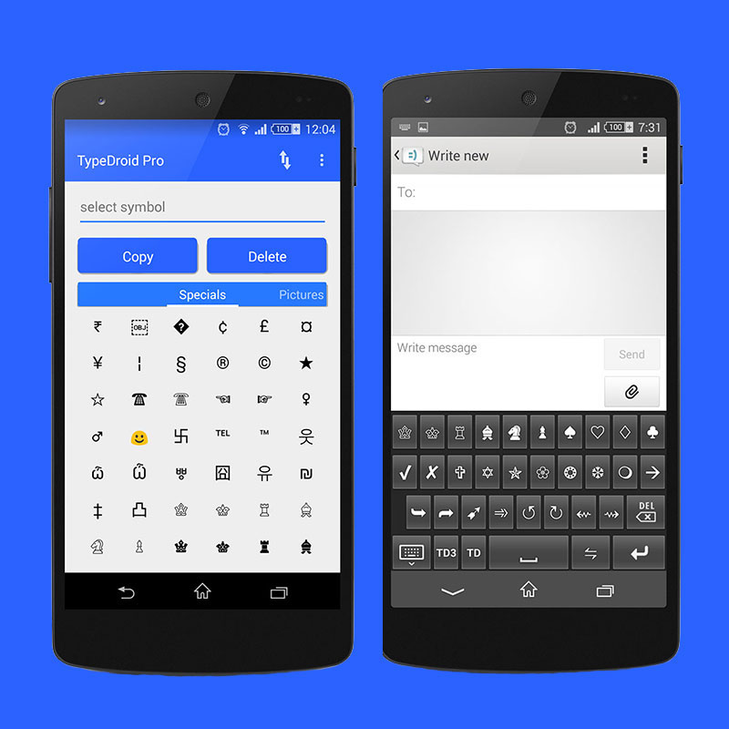 Screenshot of TypeDroid - App & Keyboard project